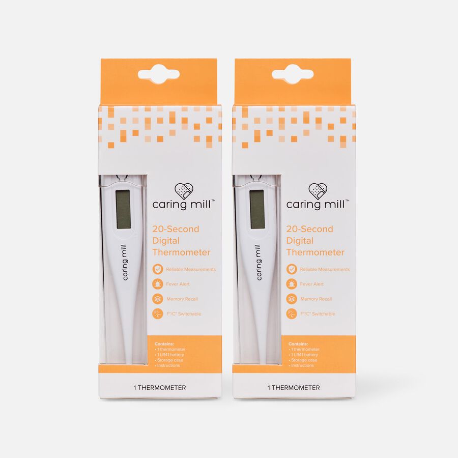Caring Mill™ Digital Thermometer with Case (2-Pack), , large image number 0