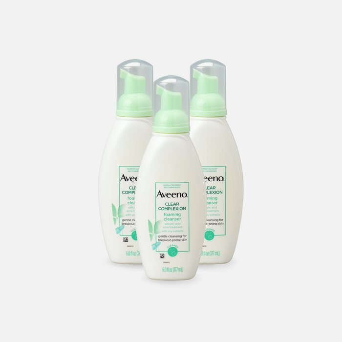Aveeno Clear Complexion Foaming Cleanser, 6 oz. (3-Pack), , large
