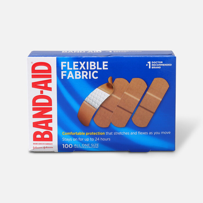 BAND-AID® Flexible Fabric Adhesive Bandages, One Size, 100 ct., , large