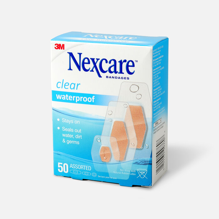 Nexcare Waterproof Clear Bandage, Assorted Sizes, 50 ct., , large