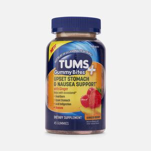 TUMS+ Upset Stomach & Nausea Support Gummy Bites, Ginger Berry, 45 ct.
