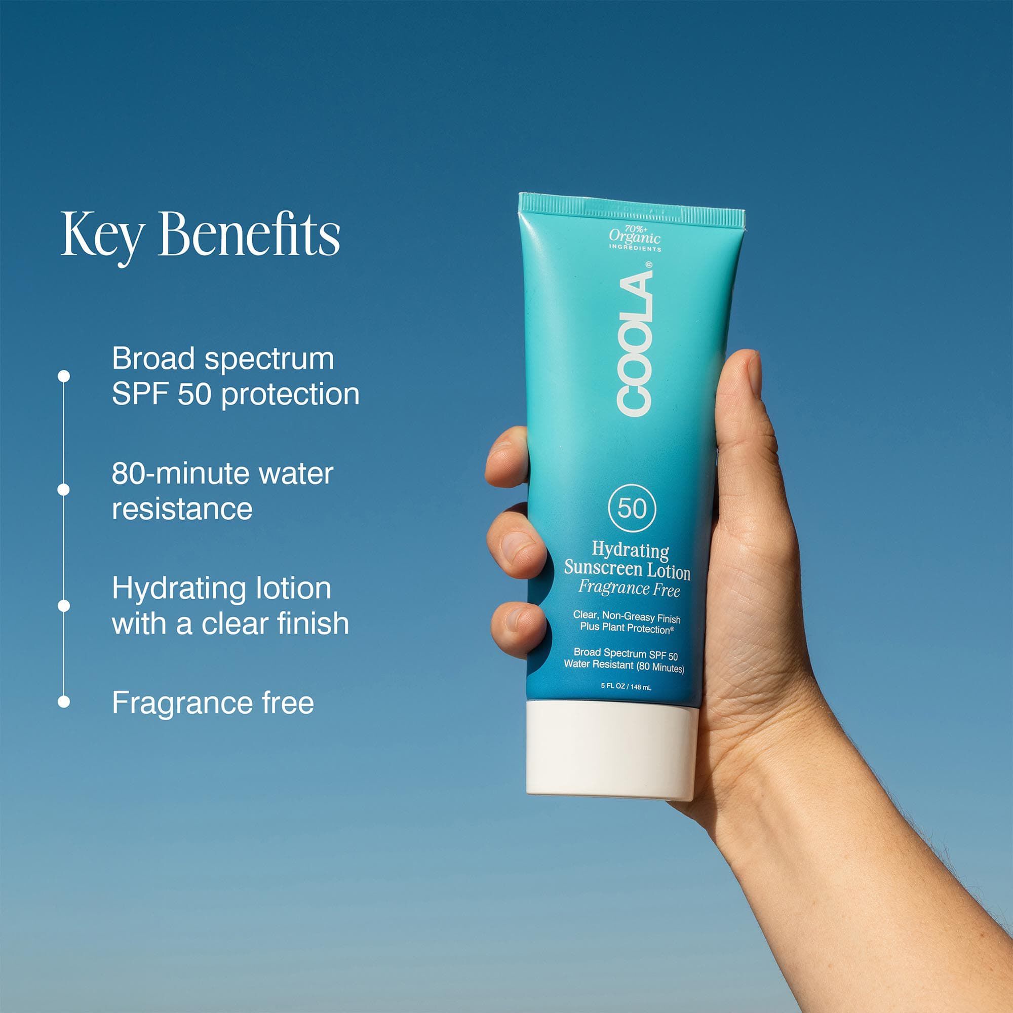 COOLA Classic Body Organic Sunscreen Lotion SPF 50 Fragrance-Free 5 oz., , large