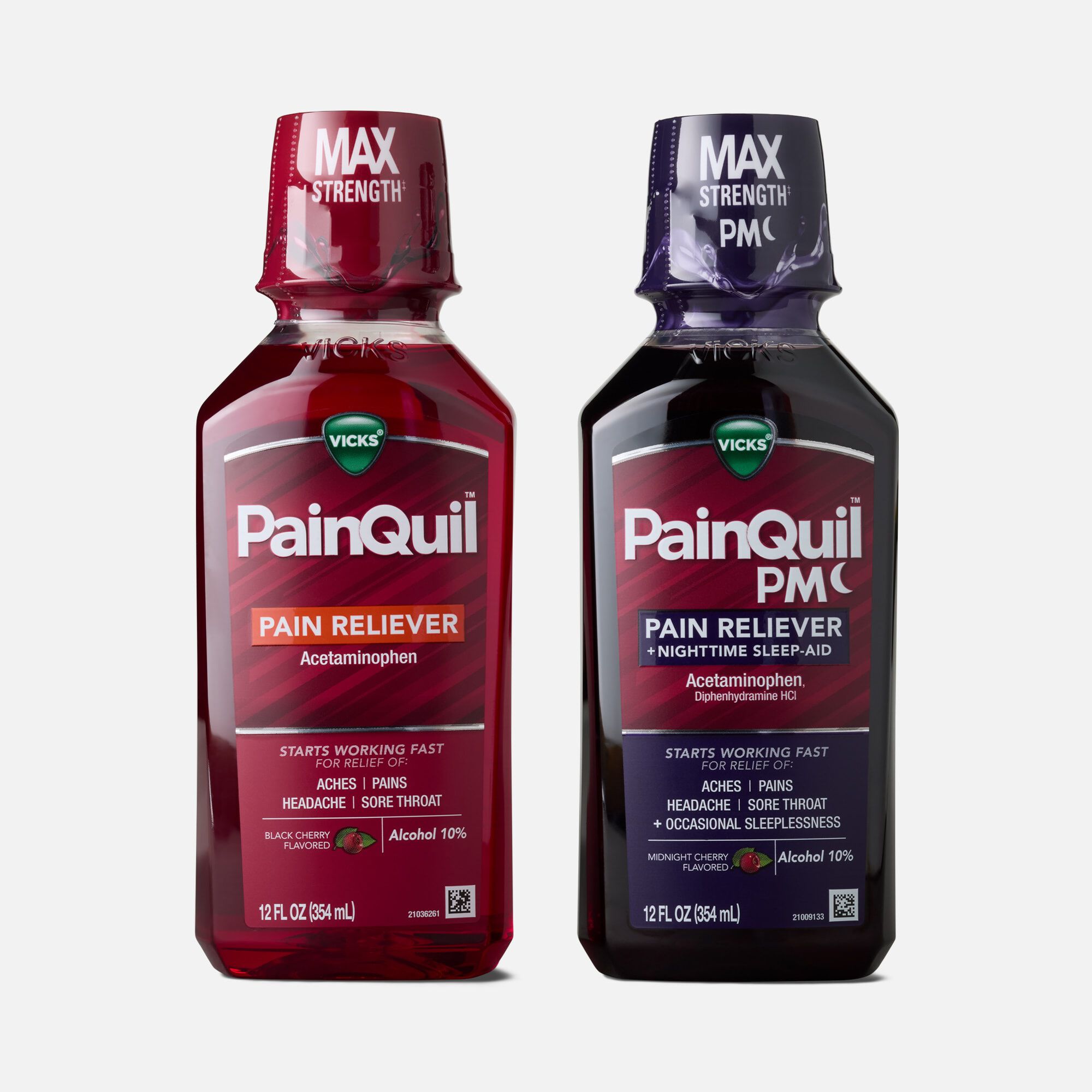 Vicks PainQuil Pain Relief Liquid, Day & Night Combo Pack, Cherry, 2x 12 oz., , large