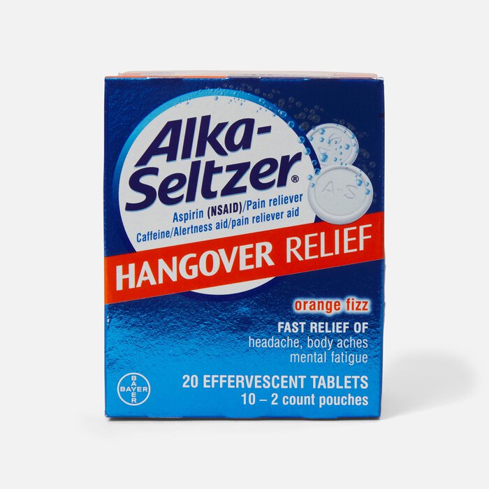 Alka-Seltzer Hangover Relief Effervescent Tablets, Orange Fizz, 20 ct., , large