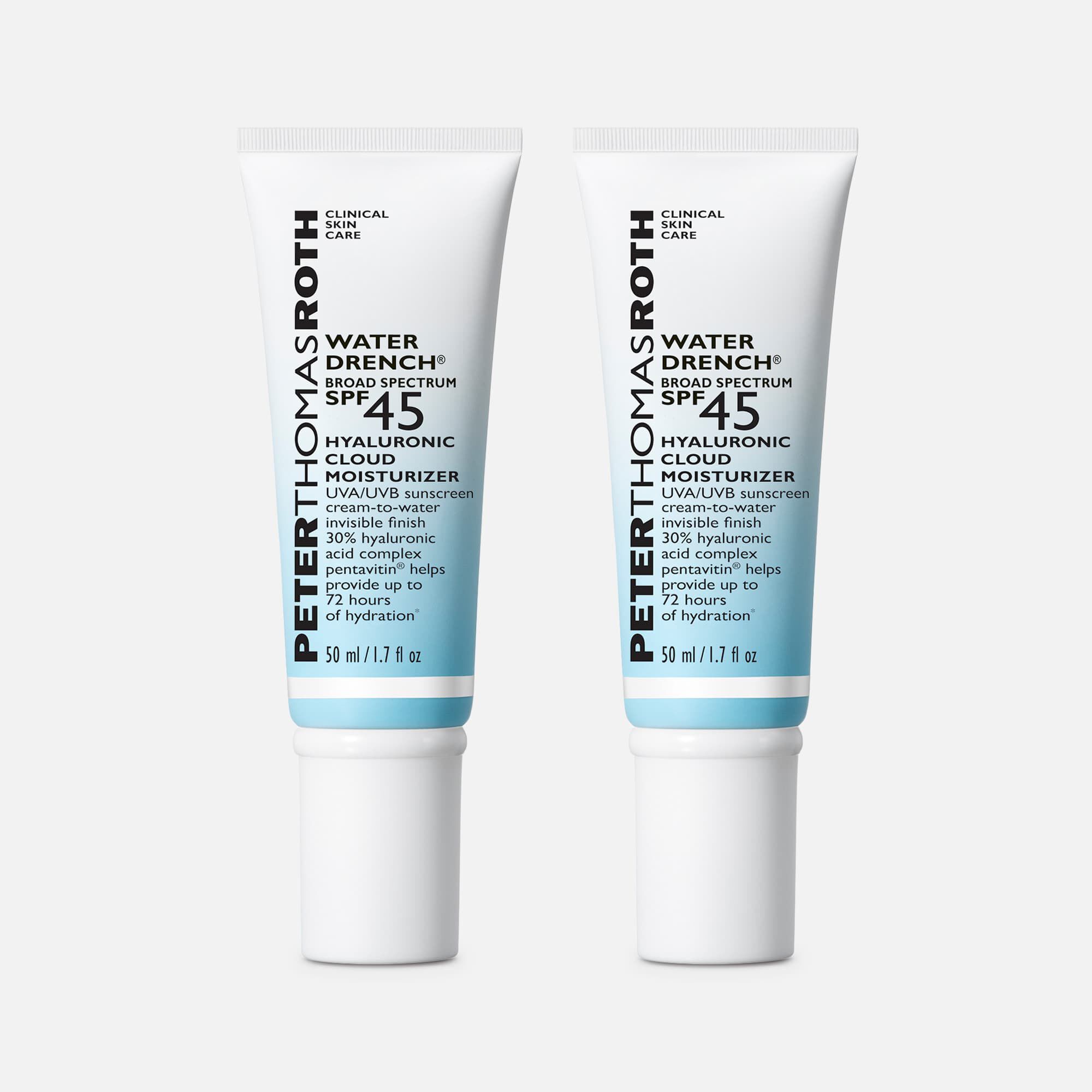 Peter Thomas Roth Water Drench Broad Spectrum Hyaluronic Cloud Moisturizer, SPF 45, 1.7 oz. (2-Pack), , large