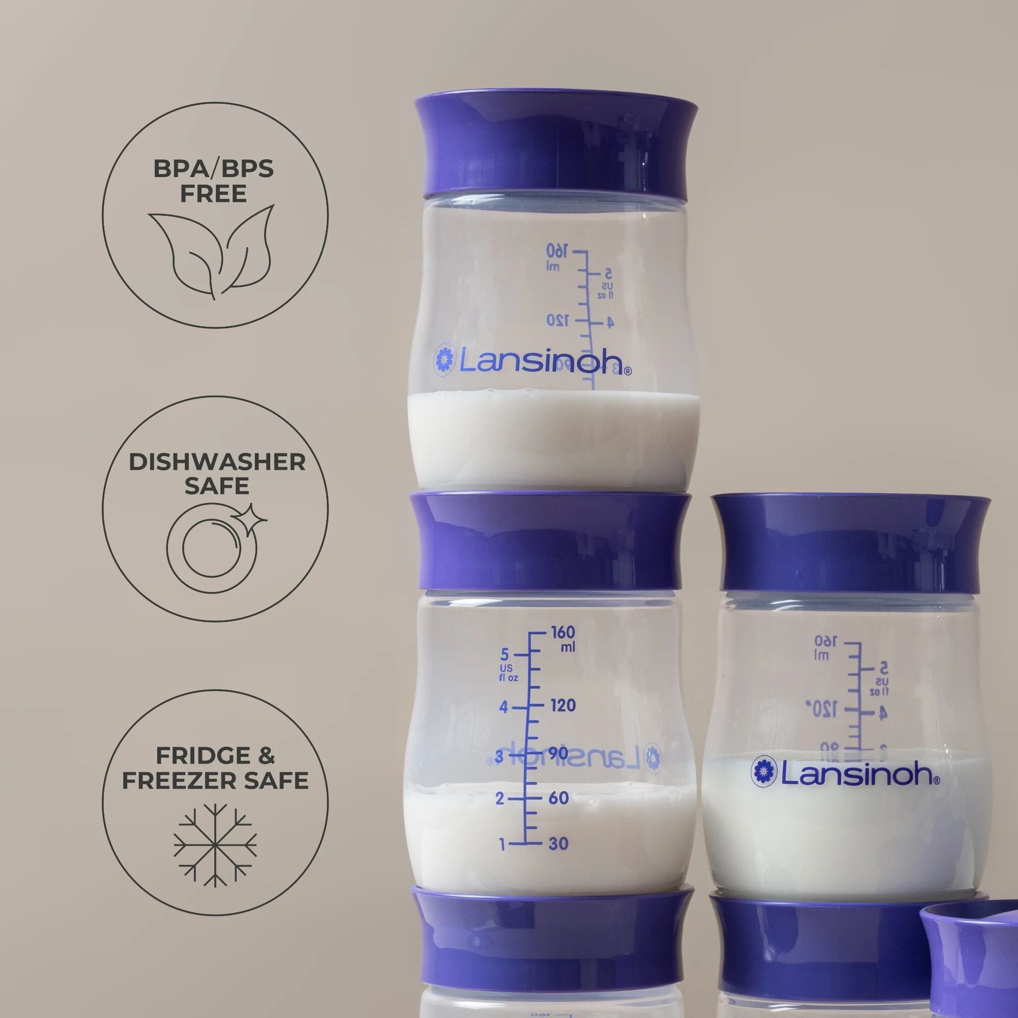 Lansinoh Milk Storage Bottles, 4 ct., , large