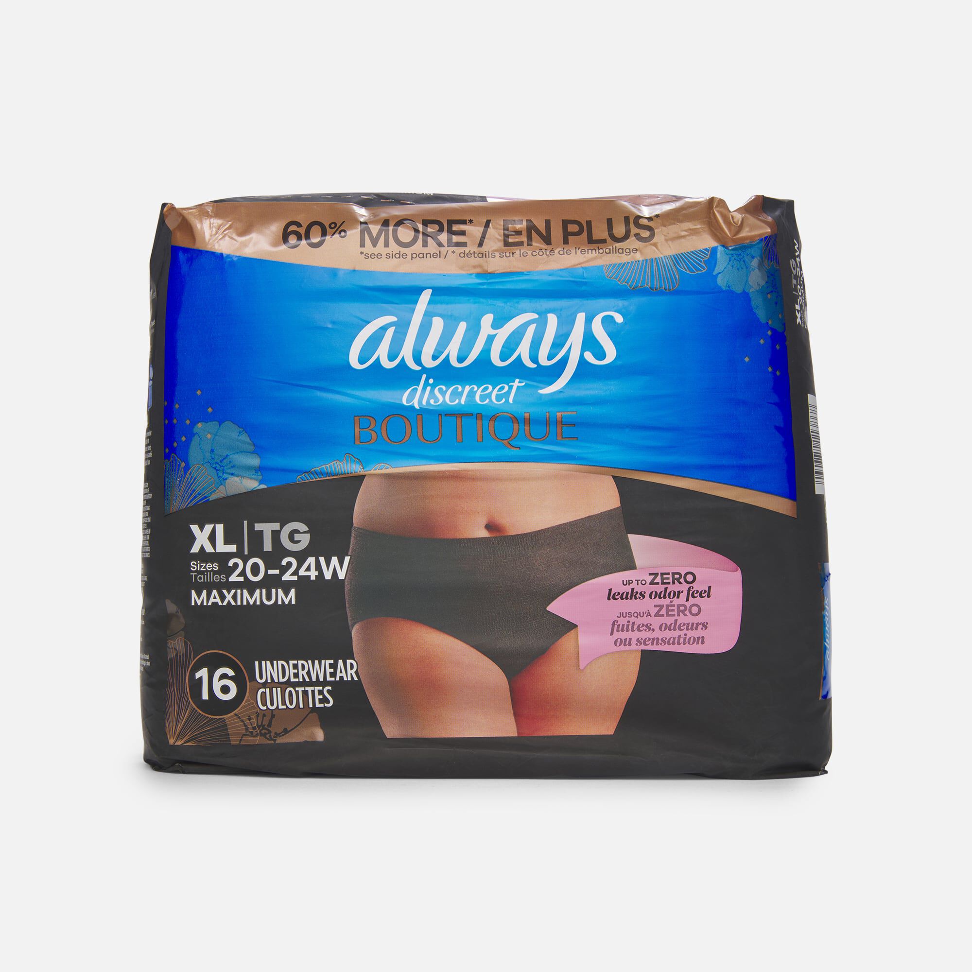 Always Discreet Boutique Incontinence Underwear, Black, , large