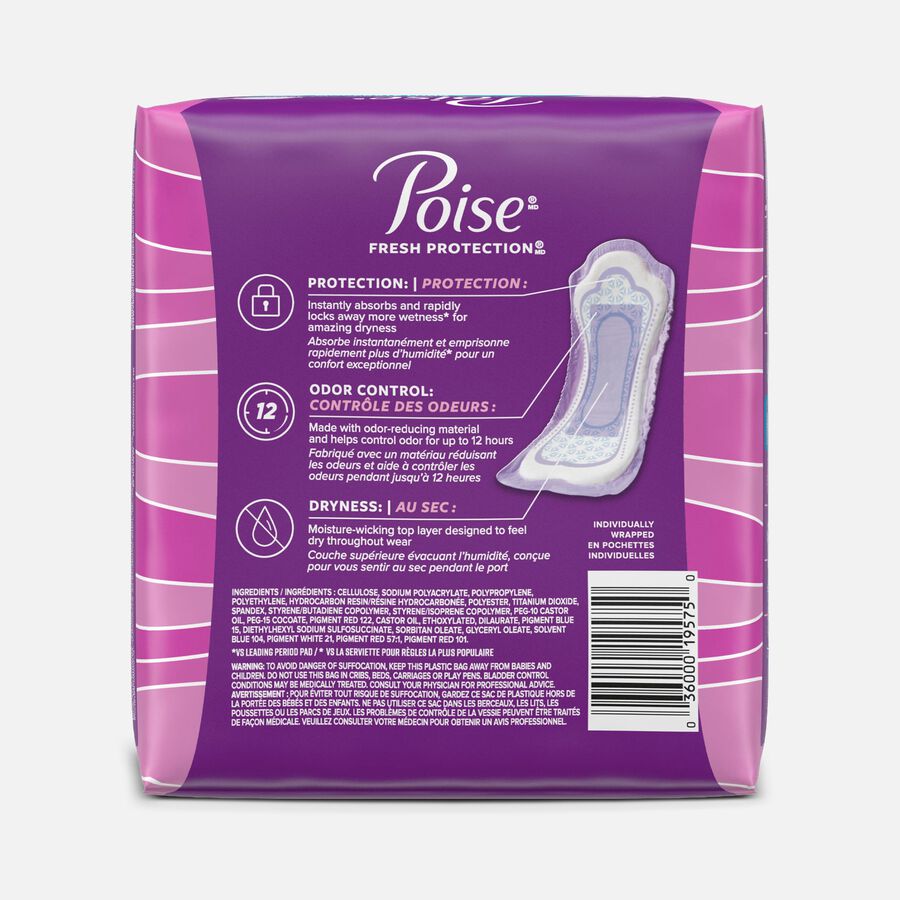 Poise Incontinence Pads, Moderate Long, 16 ct., , large image number 1