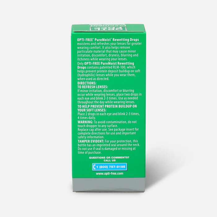 Opti-Free PureMoist Rewetting Drops, 12 mL, , large