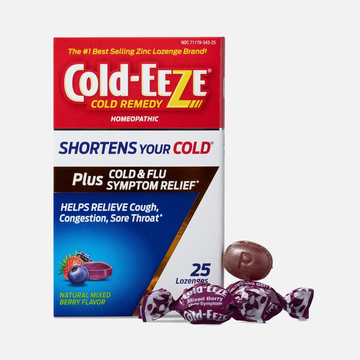 Cold-EEZE Plus Cold and Flu Symptom Relief, Natural Mixed Berry Lozenges, 25 ct., , large