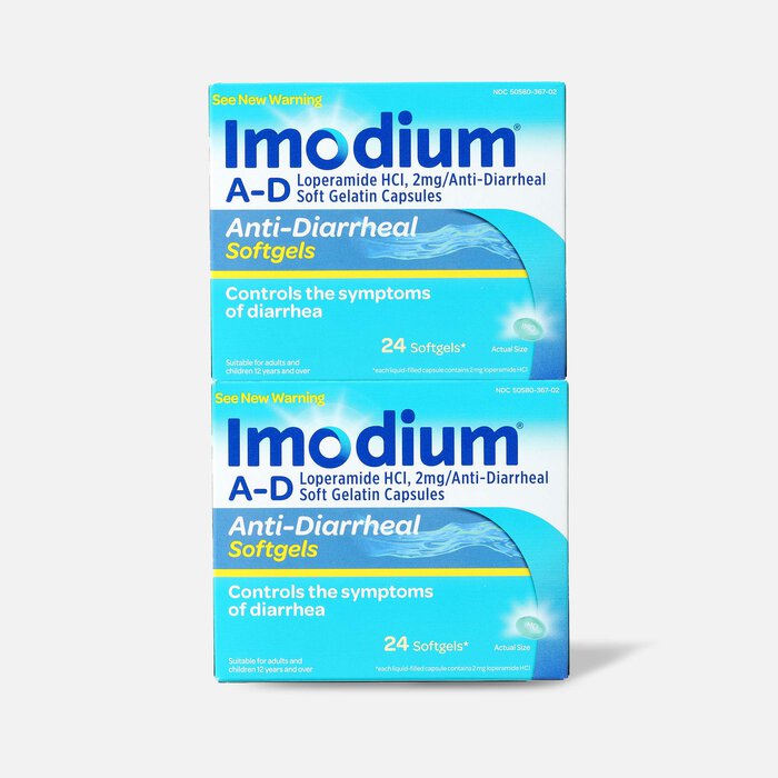 Imodium A-D Anti-Diarrheal, Softgels 24 ct. (2-Pack), , large