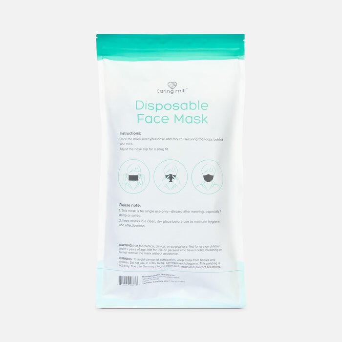 Caring Mill™ Disposable Face Mask, Black, 50 ct., , large