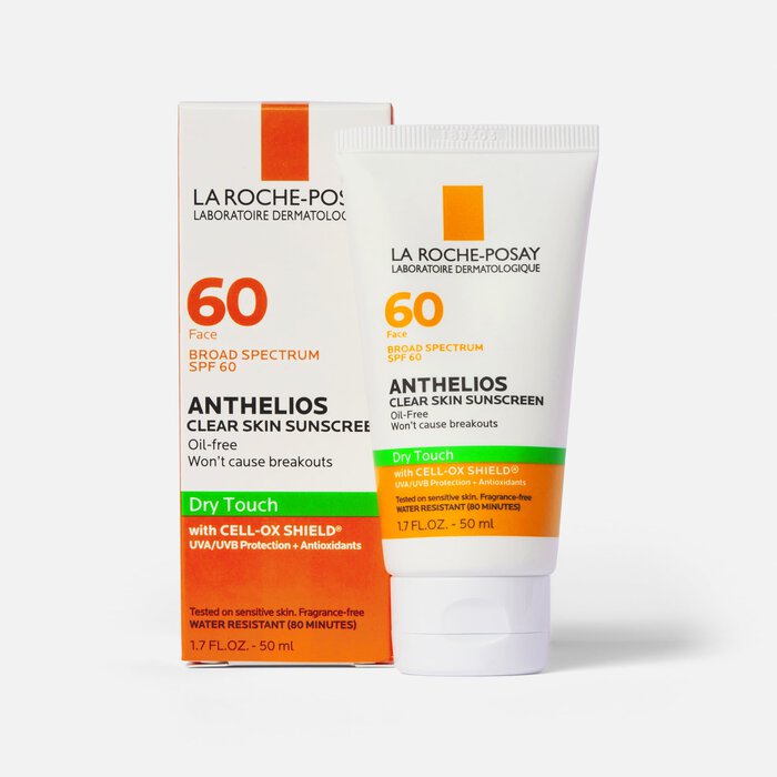 La Roche-Posay Anthelios Clear Skin, Dry Touch Face Sunscreen, Oil Free with SPF 60, 1.7 fl oz., , large