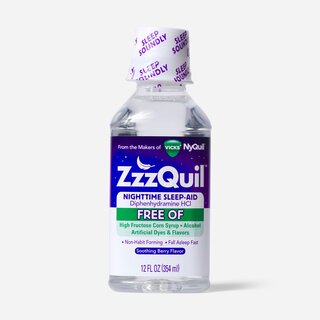 Vicks ZzzQuil Warming Syrup, Free Of, Berry, 12 oz.
