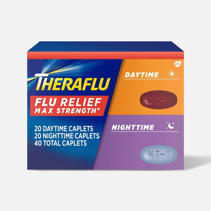 TheraFlu Flu Relief Max Strength Daytime & Nighttime Caplets, 40 ct., , large