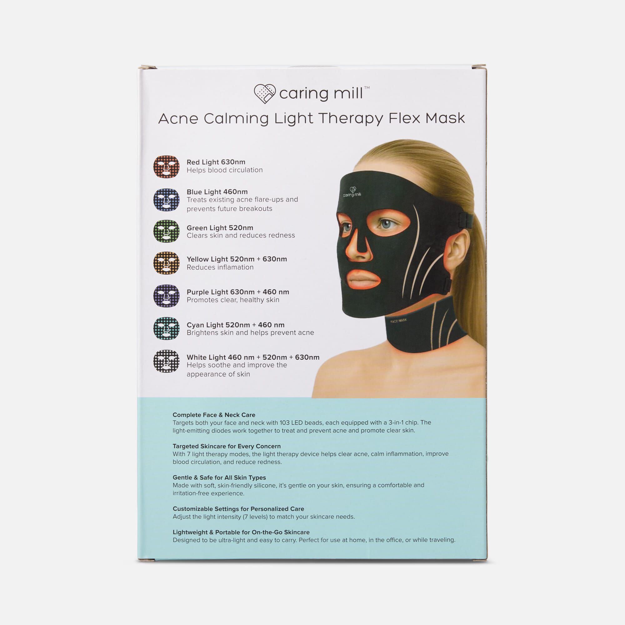 Caring Mill™ Acne Calming Light Therapy Flex Mask, , large