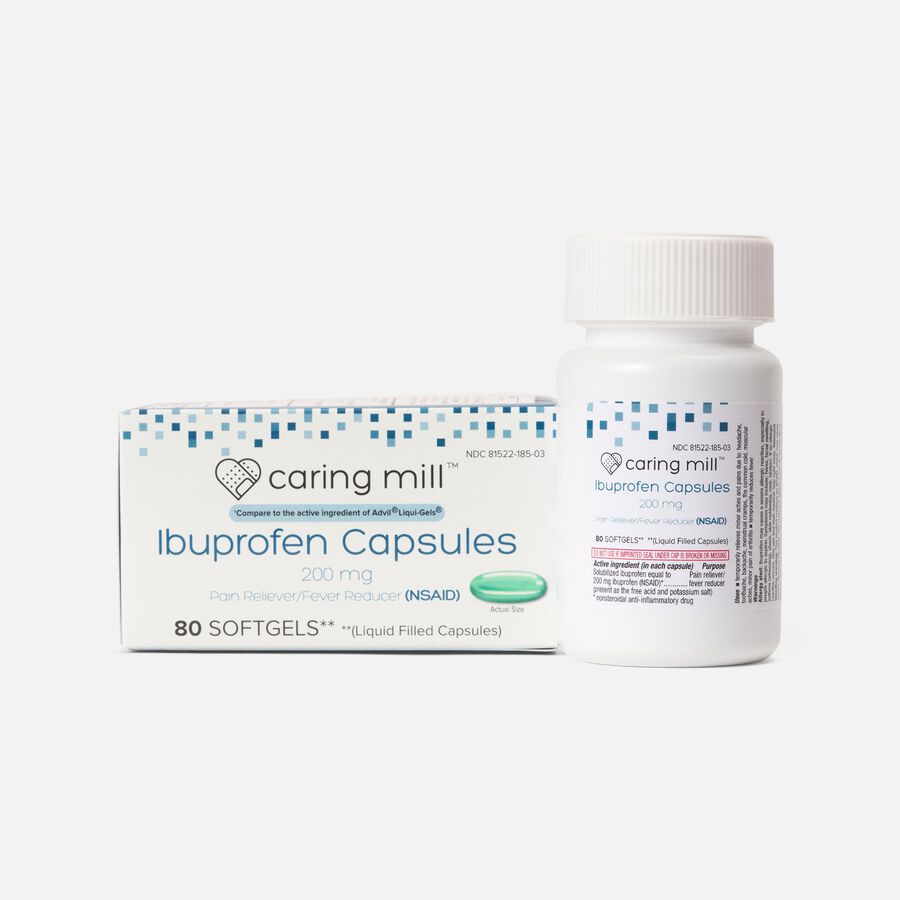 Caring Mill&trade; Ibuprofen Liquid Gels Pain Reliever/ Fever Reducer (NSAID), 80 ct., , large image number 0