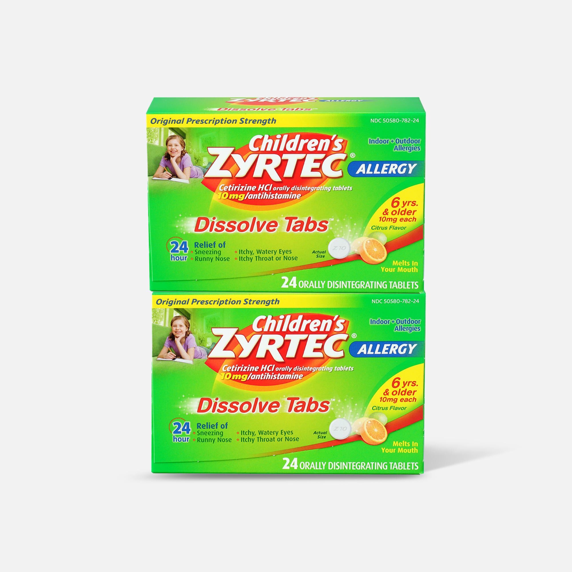 Children's Zyrtec 10mg Dissolve Tabs, Citrus Flavor, 24 ct. (2-Pack)