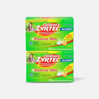 Children's Zyrtec 10mg Dissolve Tabs, Citrus Flavor, 24 ct. (2-Pack)
