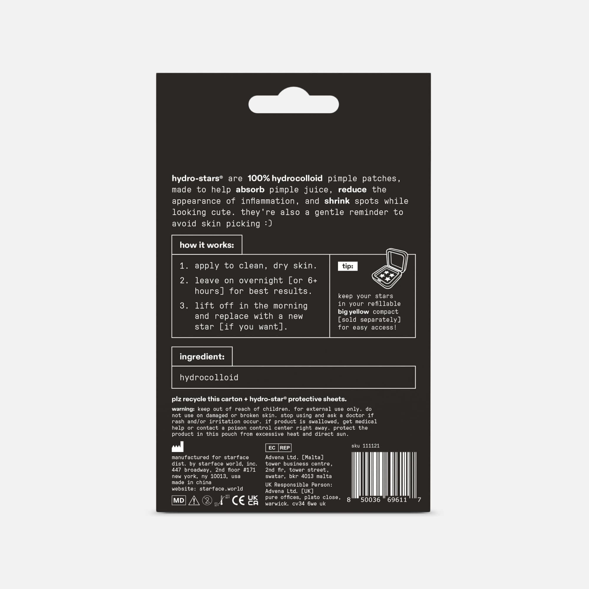 Starface Hydro-Star Black Pimple Patches, 32 ct., , large