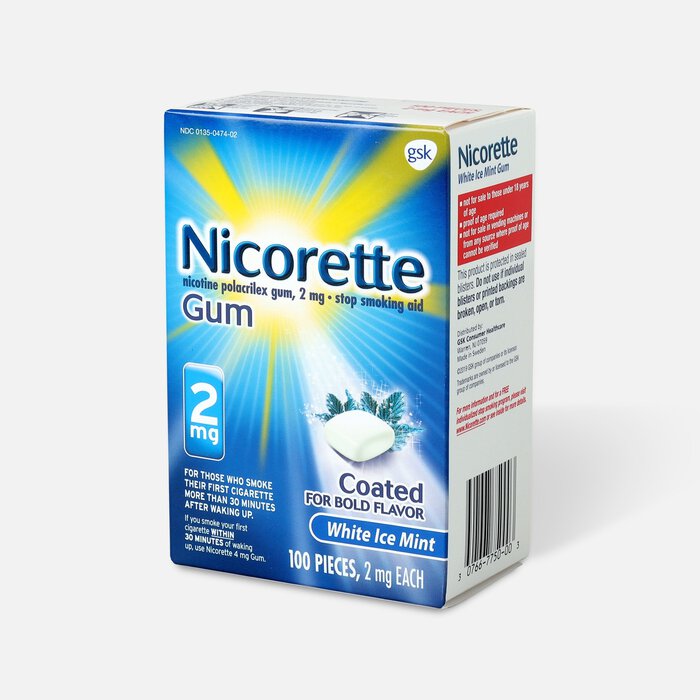 Nicorette Gum White Ice Mint, 2 mg, 100 ct., , large