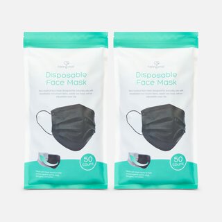 Caring Mill™ Disposable Face Mask, Black, 50 ct. (2-Pack)