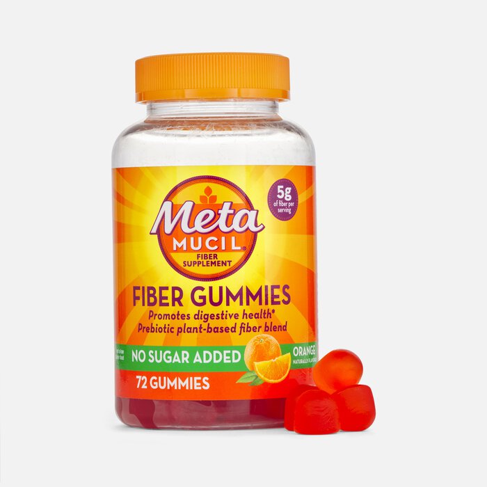 Metamucil Fiber Gummies, No Sugar Added, Orange, 72 ct., , large