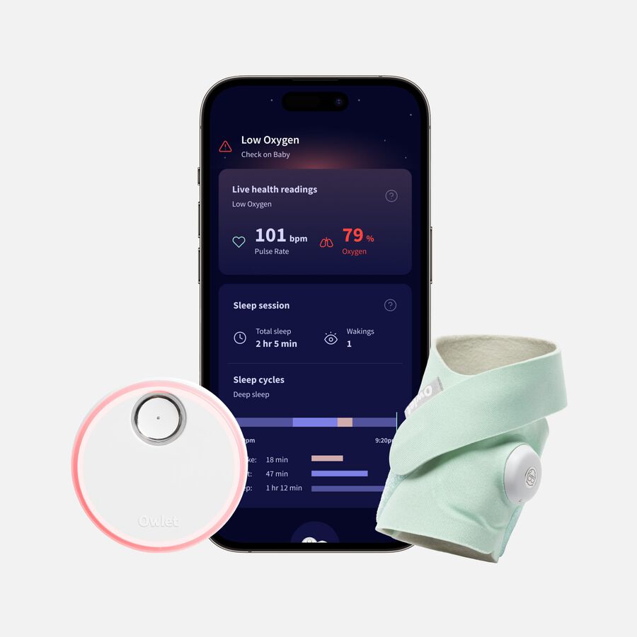 Owlet Dream Sock Baby Monitor, Mint, Mint, large image number 0