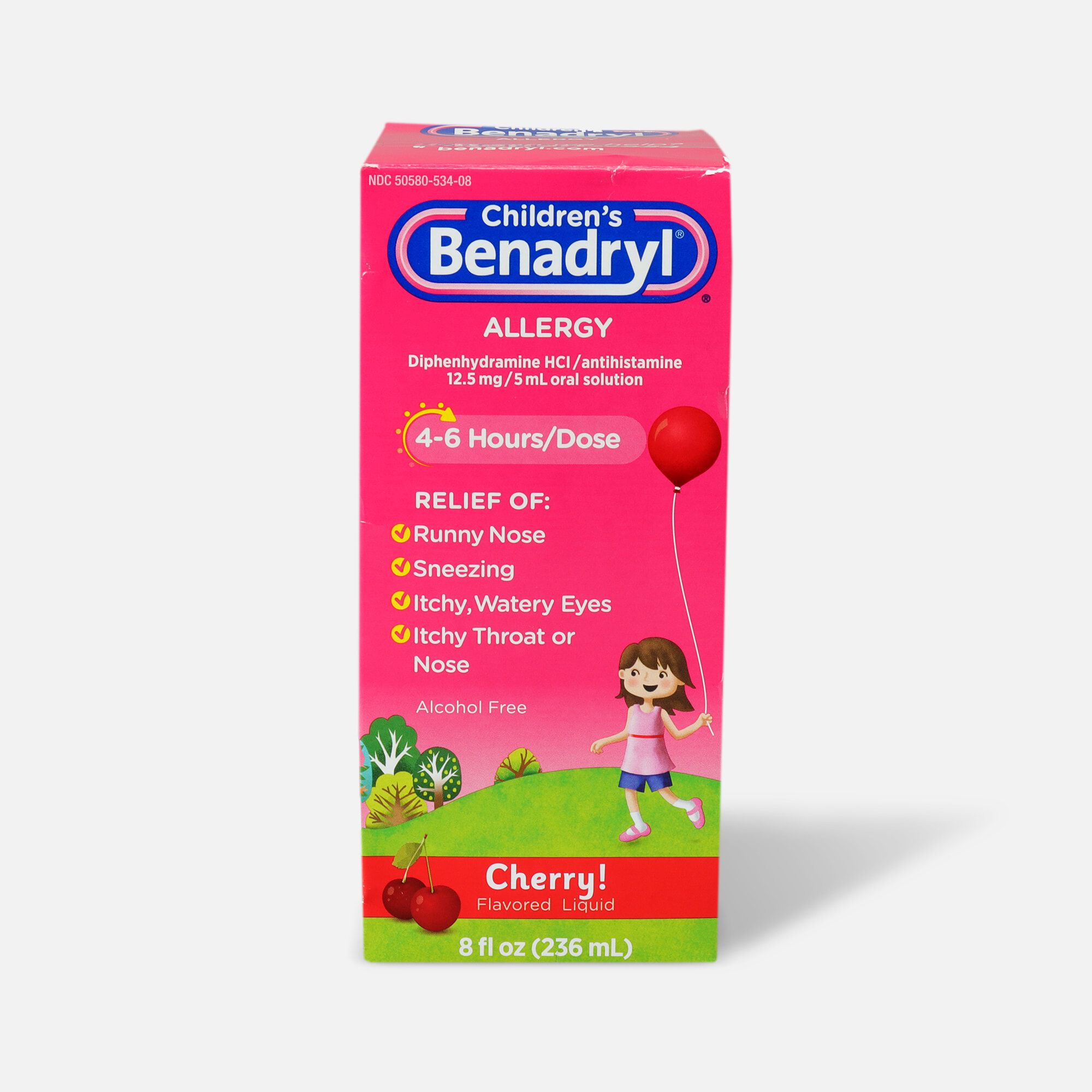 Children's Benadryl Oral Solution, Cherry Flavored, 8 fl oz.