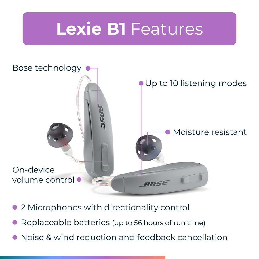 Lexie B1 Powered by Bose Self-fitting OTC Hearing Aids, , large image number 1