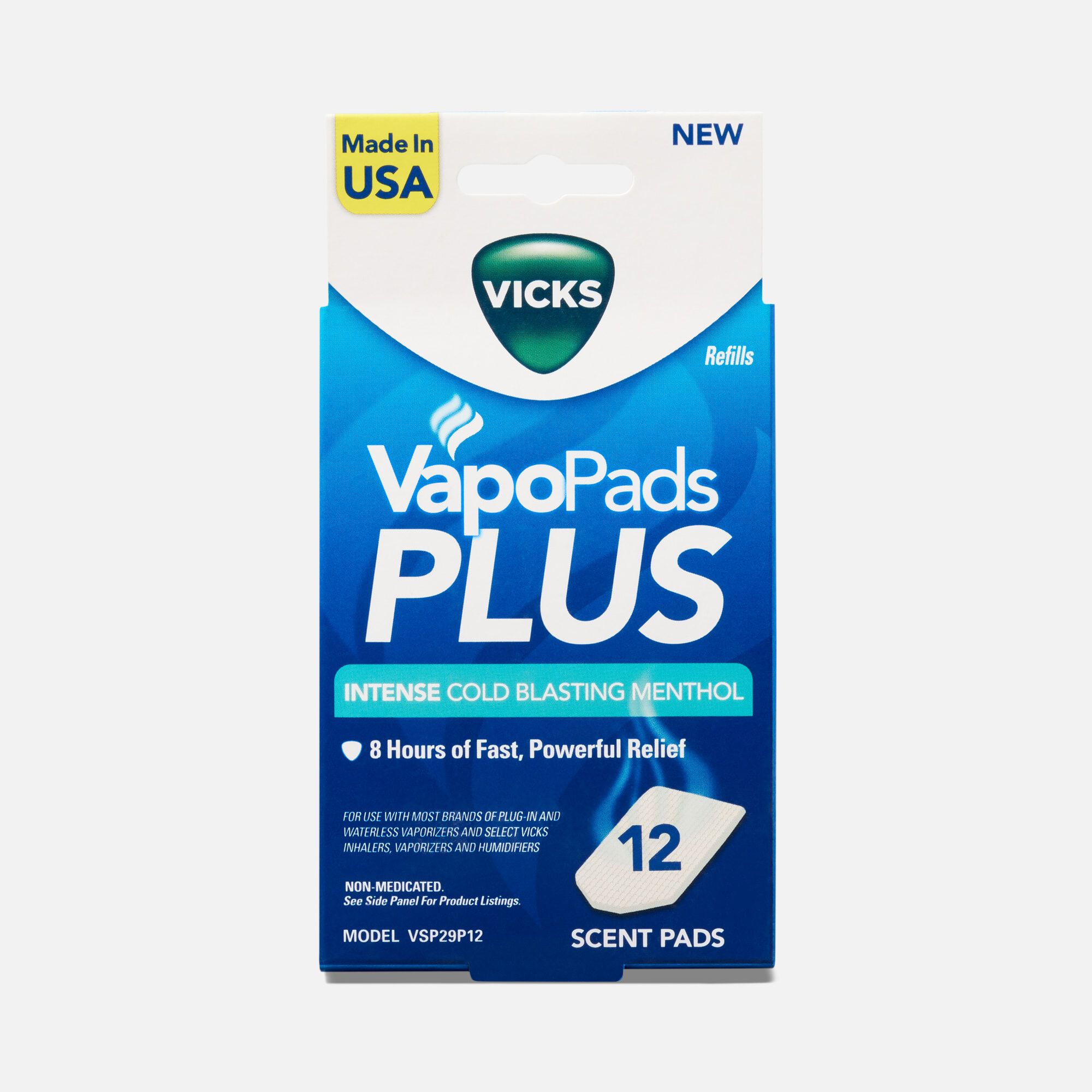 Vicks VapoPads® Plus Intense Cold Blasting Menthol, 12 Scent Pads, , large