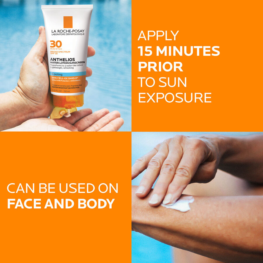 La Roche-Posay Anthelios SPF 30 Cooling Water Sunscreen Lotion, 5 fl oz., , large image number 4