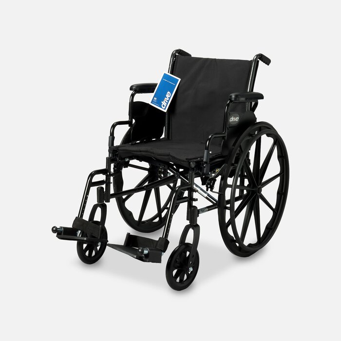 Drive Cruiser III Lightweight Wheelchair, Swing Away Footrests, 18", Black, , large