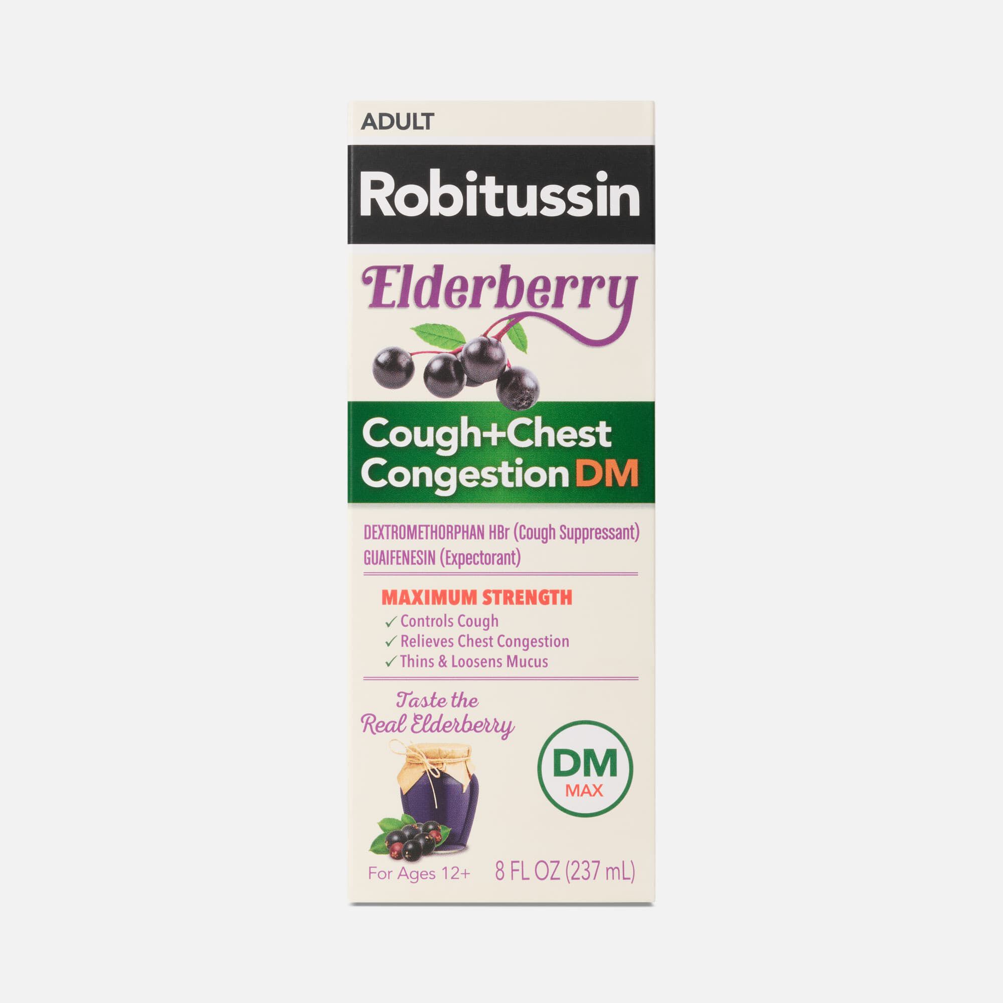 Robitussin® Maximum Strength Elderberry Cough + Chest Congestion DM, 8 fl. oz.