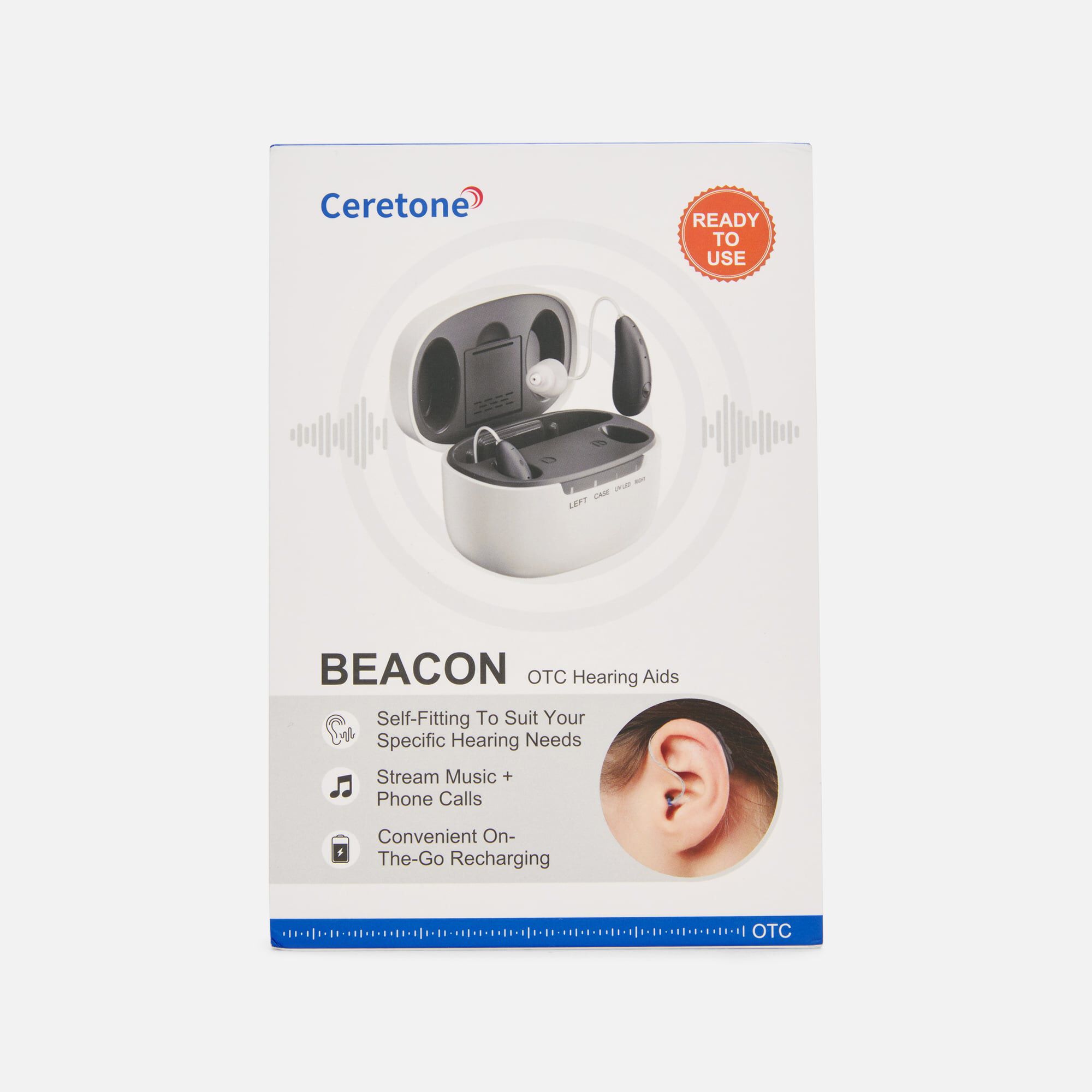 Ceretone Beacon Self-Fitting OTC Hearing Aids, , large