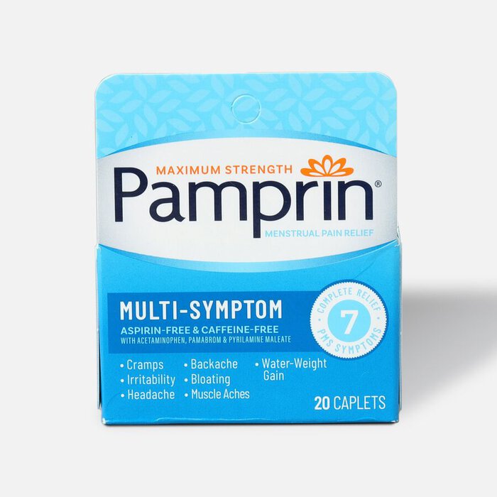 Pamprin Maximum Strength Multi-Symptom Menstrual Pain Relief, 20 ct., , large