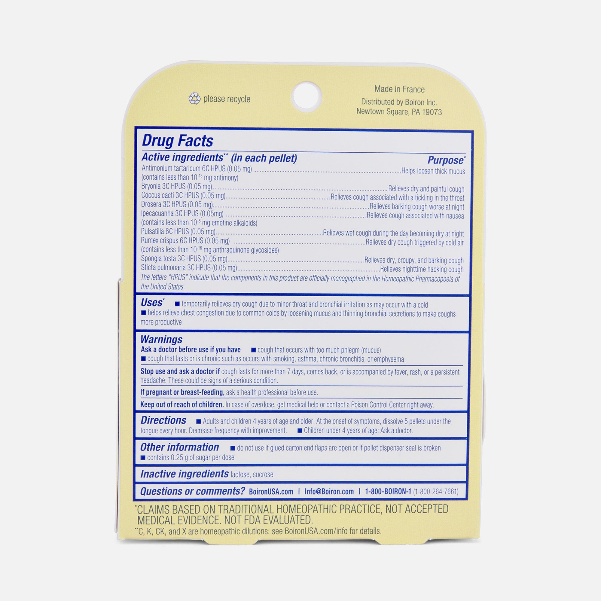 Boiron Chestal® Cold & Cough Meltaway Pellets, 160 ct., , large