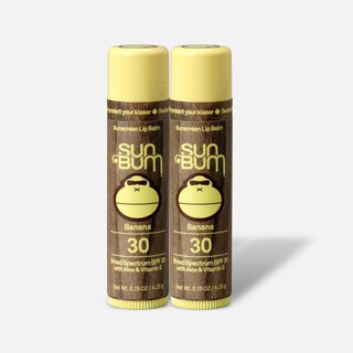 Sun Bum Lip Balm, SPF 30, Banana, .15 oz. (2-Pack)