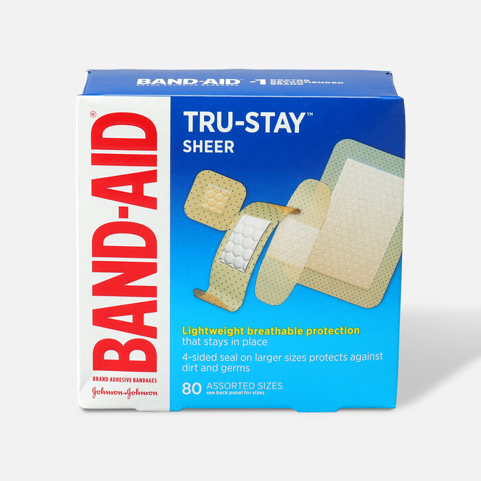 BAND-AID® Sheer Adhesive Bandages, Assorted, 80 ct., , large