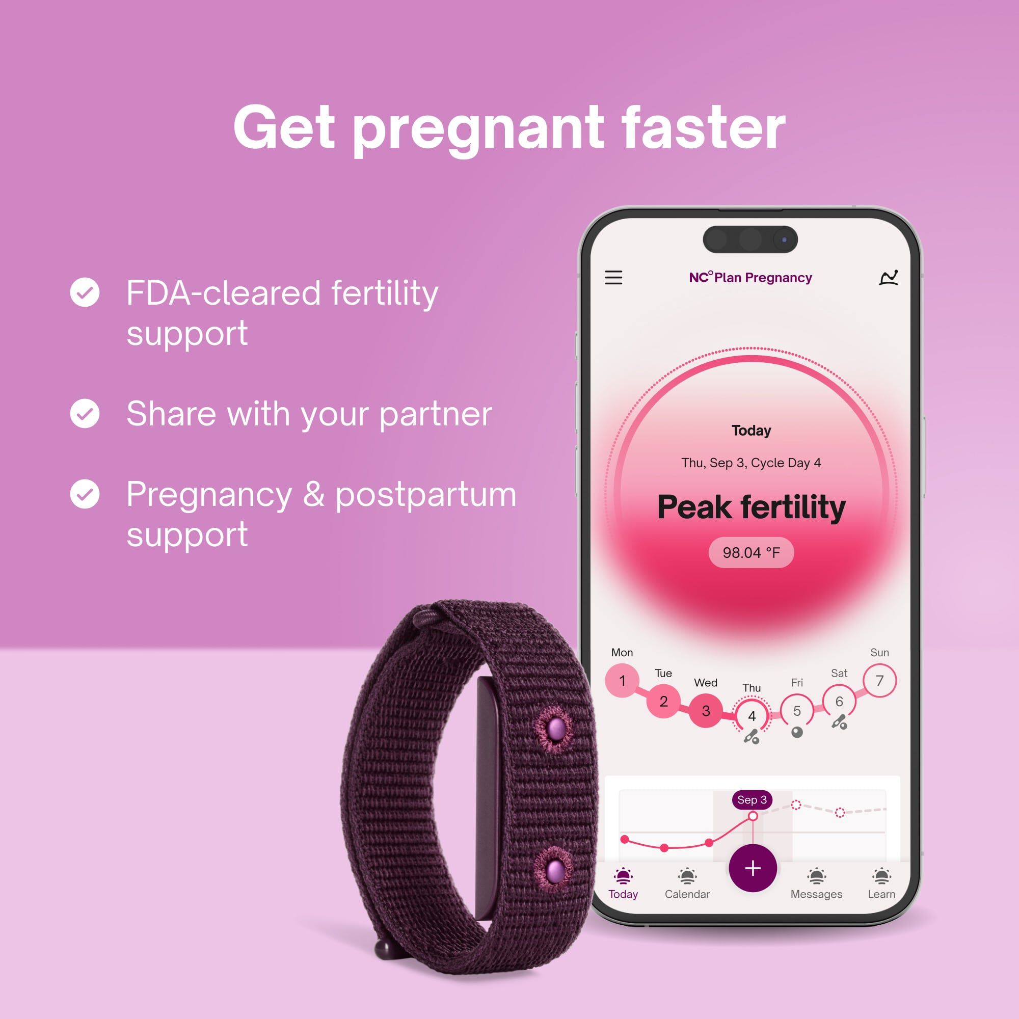 Natural Cycles° NC° Plan Pregnancy and NC° Band with 12-month App Subscription, , large