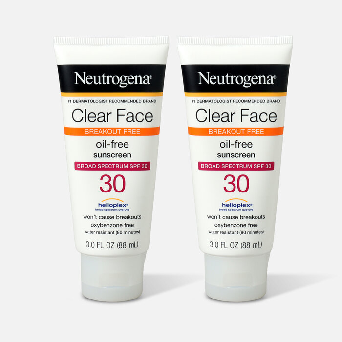 Neutrogena Clear Face Liquid Sunscreen Lotion SPF 30 - 3 fl oz. (2-Pack), , large