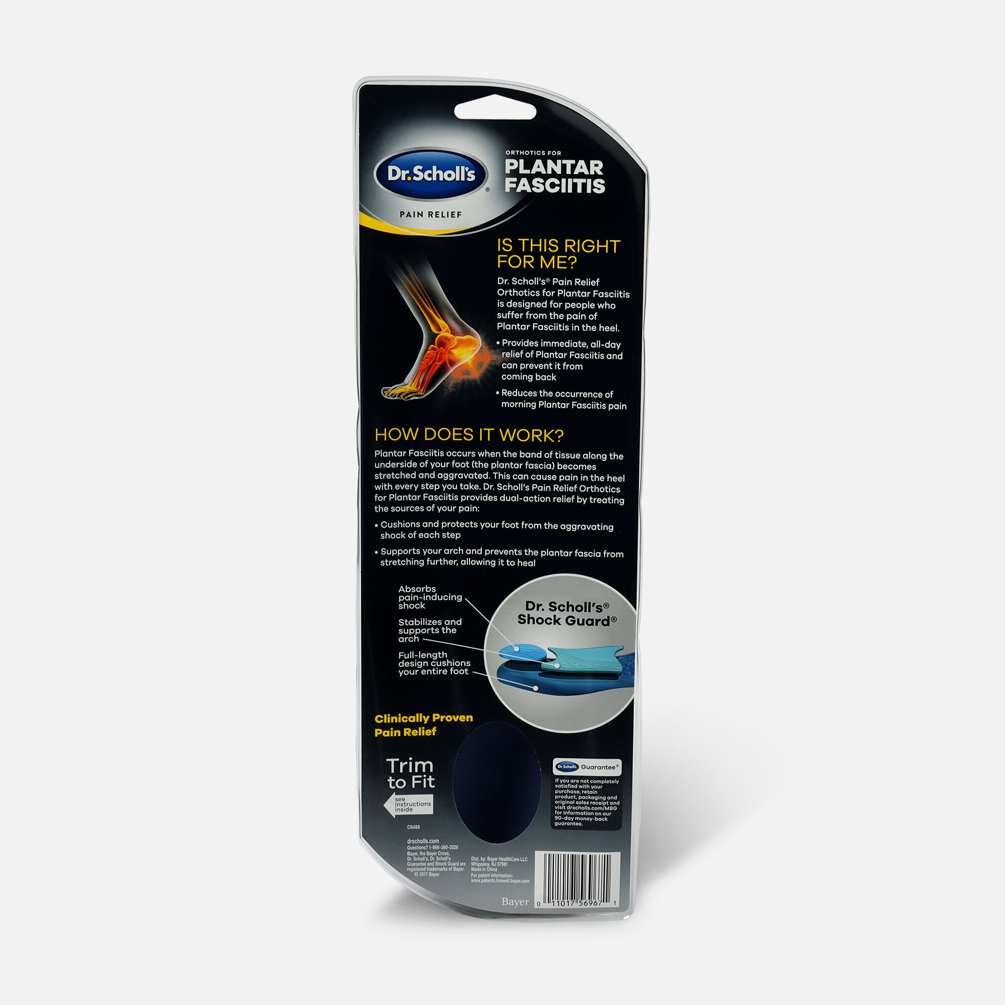 Dr. Scholl's Pain Relief Orthotics for Plantar Fasciitis for Men, One Pair, , large