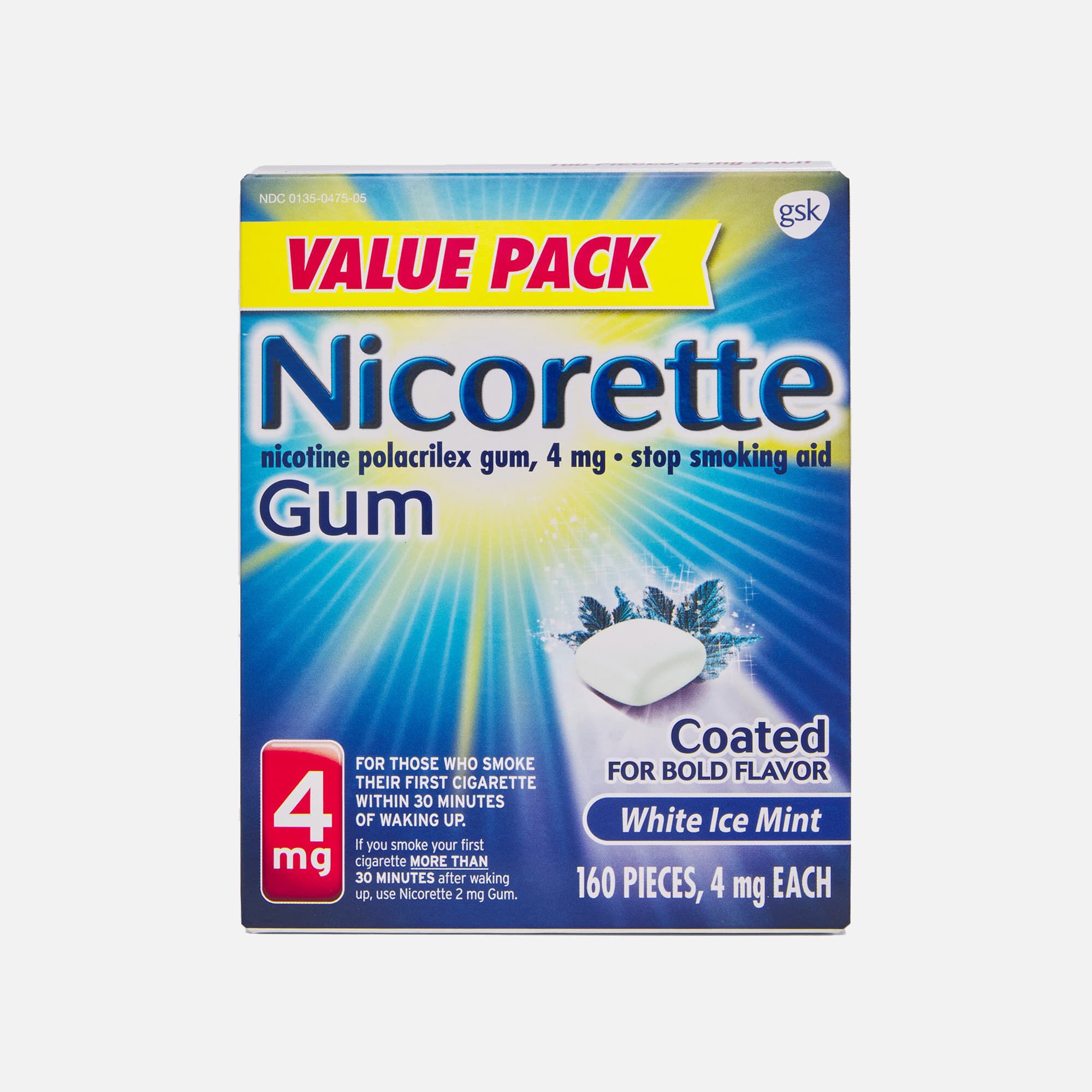Nicorette Nicotine Gum, White Ice Mint, 4mg, , large
