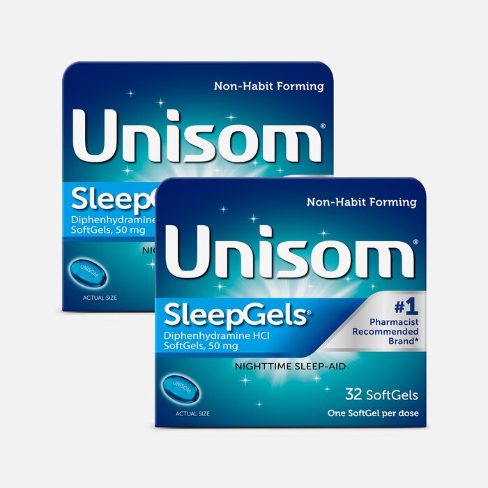 Unisom SleepGels, Maximum Strength Nighttime Sleep Aid, Softgels, 32 ct. (2-Pack), , large