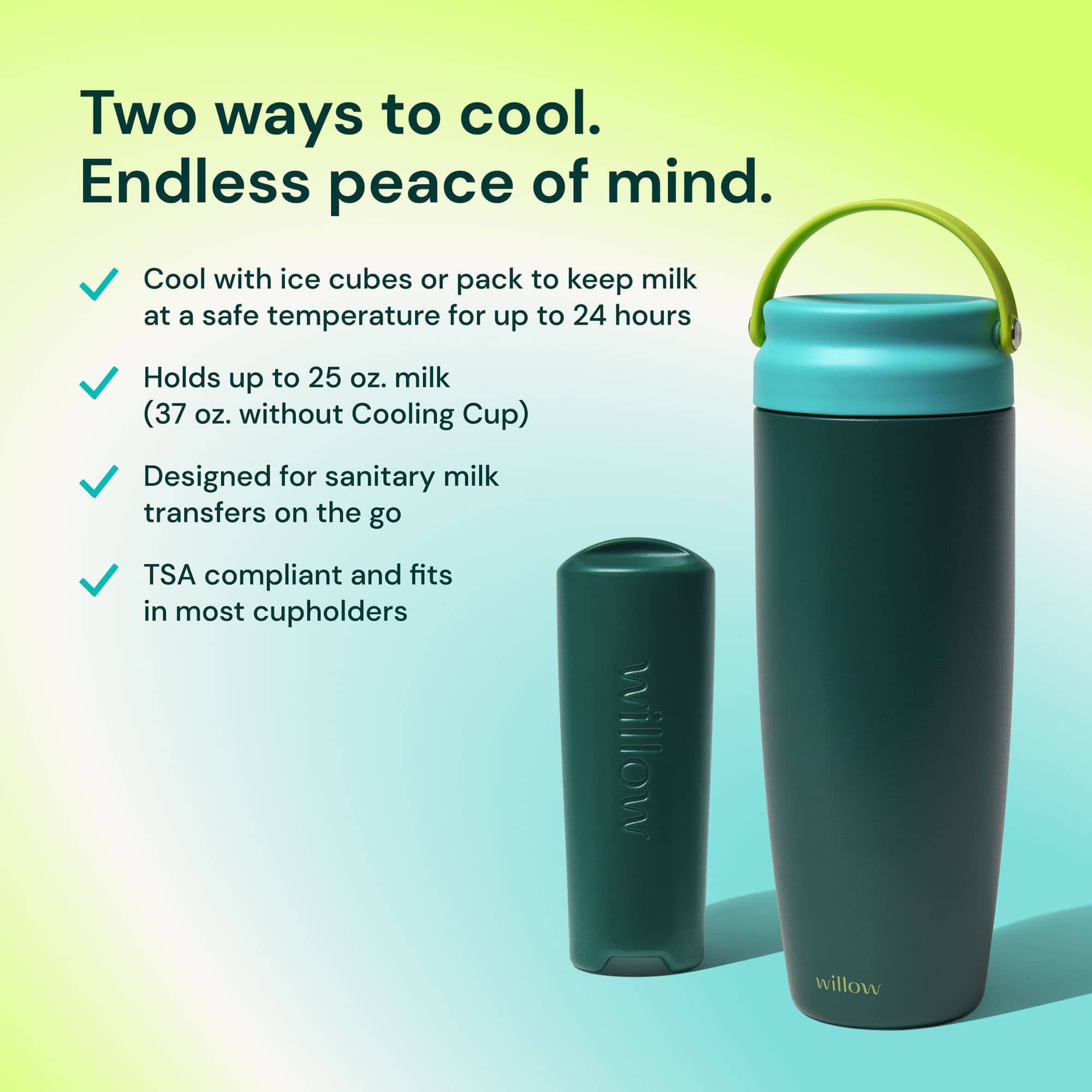 Willow Portable Milk Cooler, 25 fl. oz., Green, large