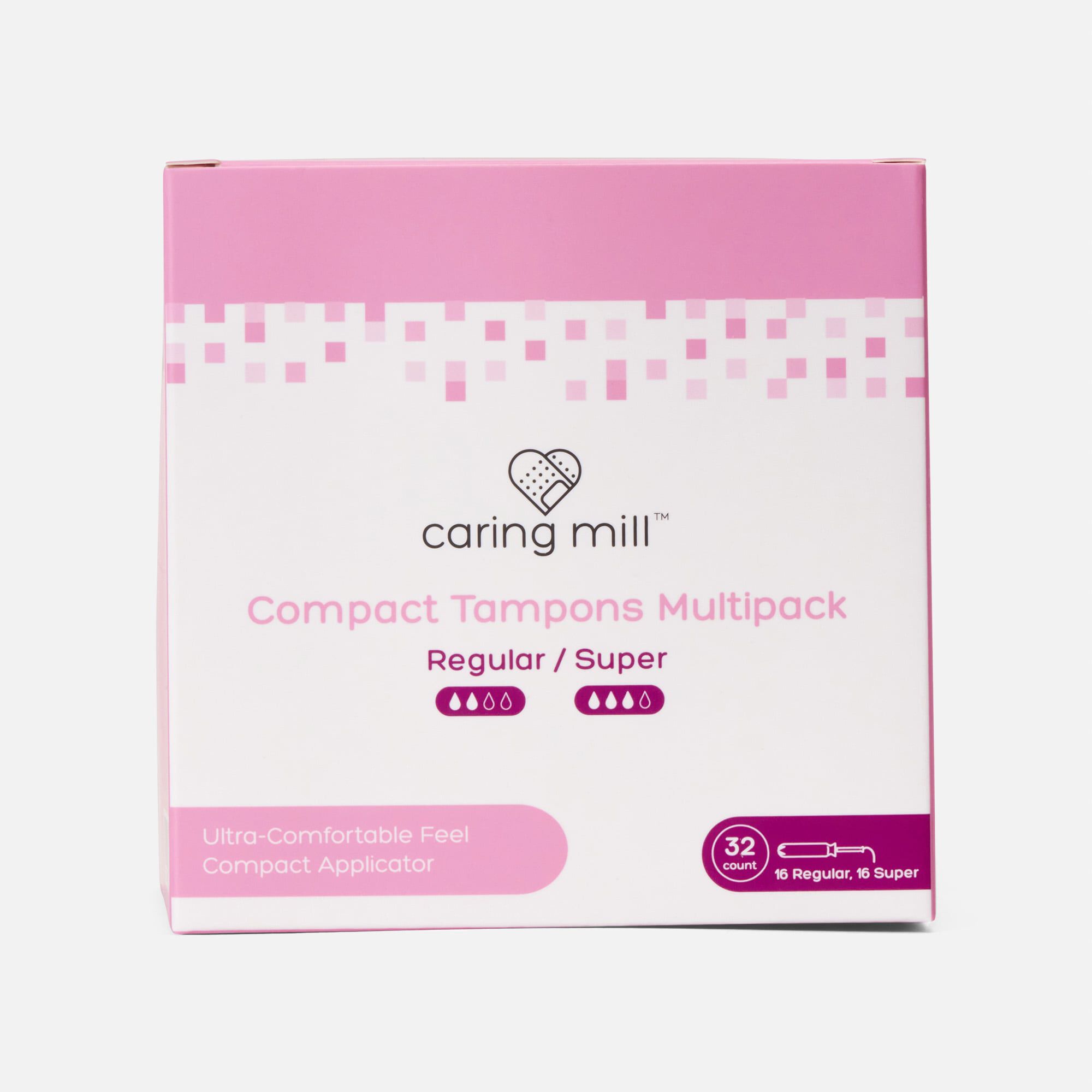 Caring Mill™ Super+Regular Compact Tampons, 32 ct., , large