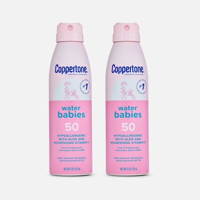 Coppertone WaterBabies Sunscreen Spray, SPF 50, 6 oz. (2-Pack), , large