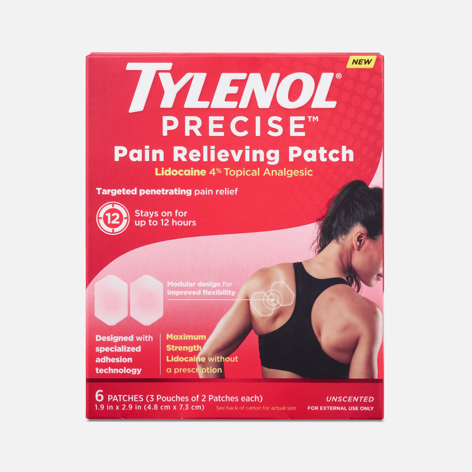 TYLENOL® PRECISE Hexagon Pain Relieving Patches, Medium, 6 ct., , large