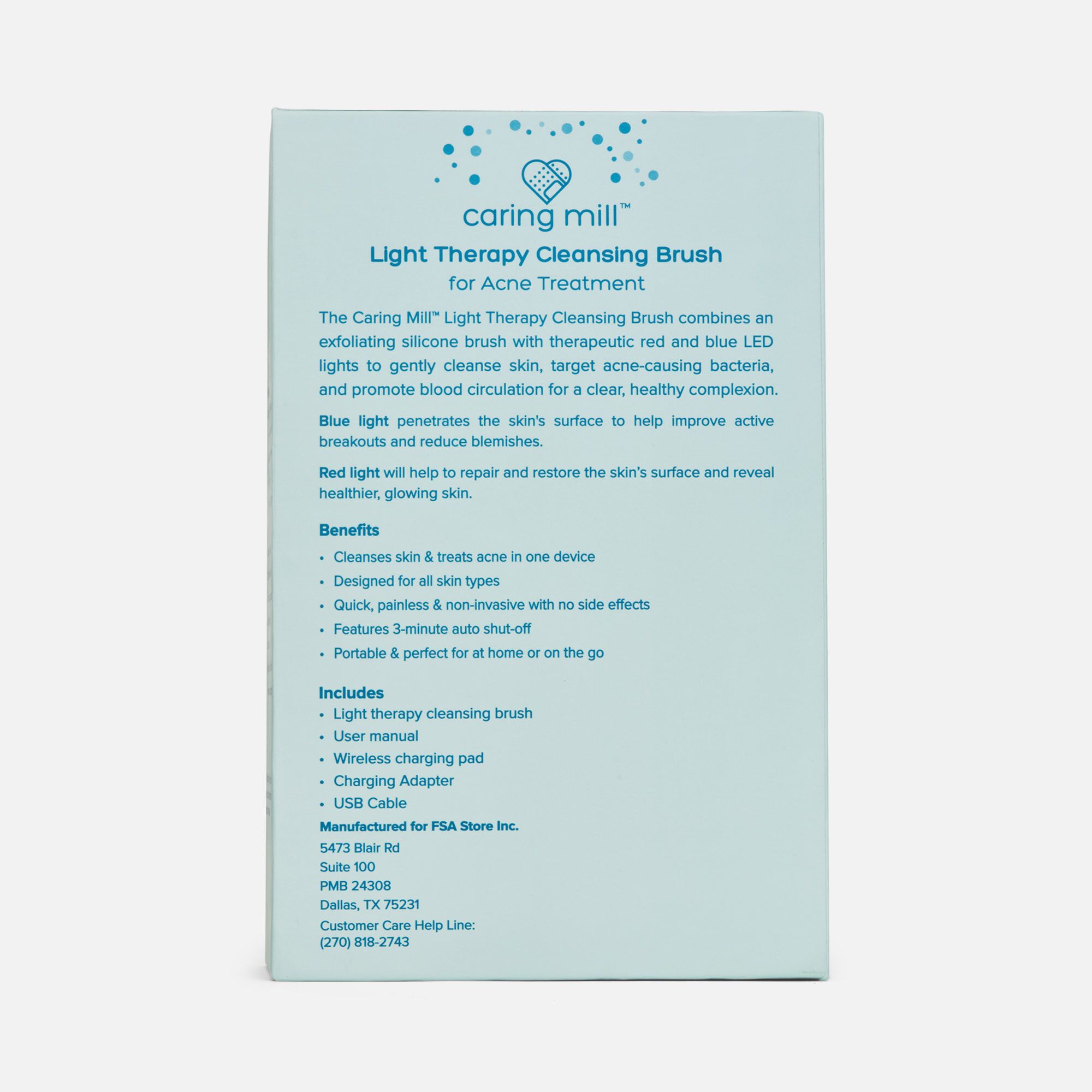 Caring Mill™ Light Therapy Acne Treatment Cleansing Brush, , large