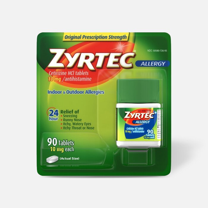 Zyrtec Indoor & Outdoor Allergy Relief Tablets, 10 mg, , large